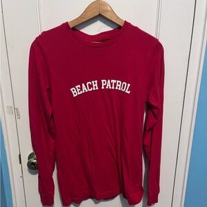 Beach Patrol Red Long Sleeve Kids Tee